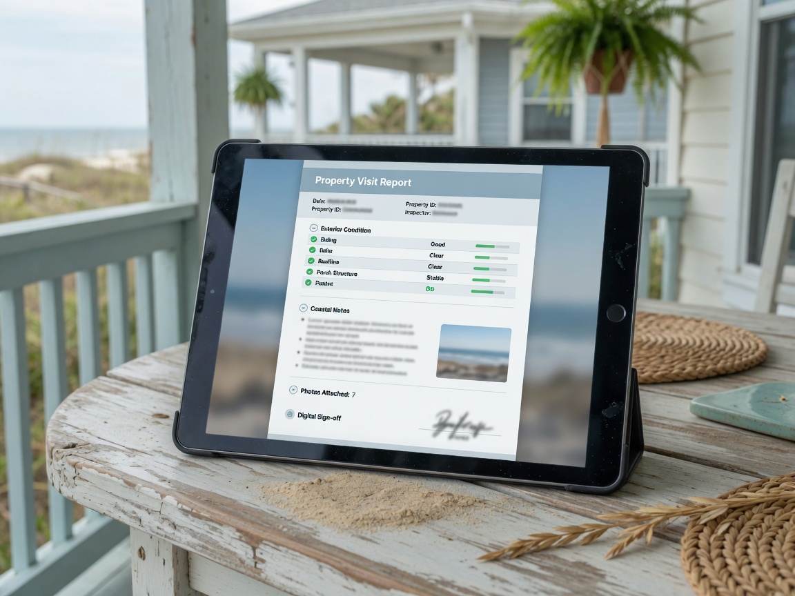 Digital home watch visit report for property owners