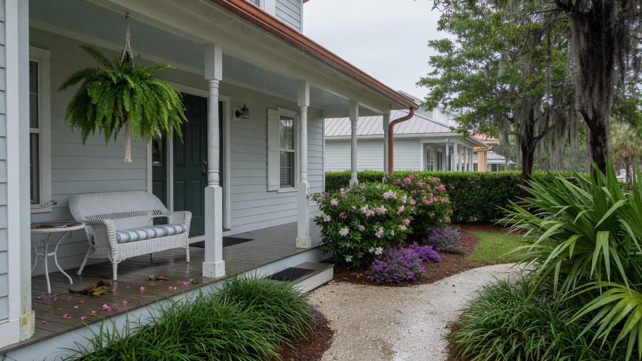 Coastal Grand Strand home exterior during a home watch check